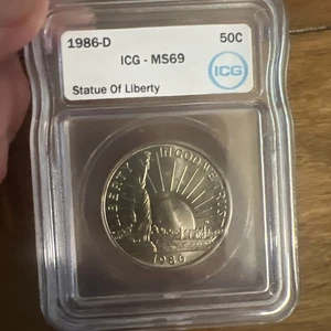 1986-D Statue Of Liberty Commemorative Half Dollar MS70 ICG - Picture 1 of 4