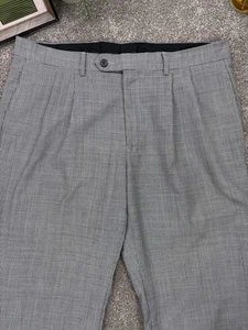 Ralph Lauren Men's Trousers 34x30 Grey Total Comfort Dress Wool Houndstooth - Picture 1 of 8