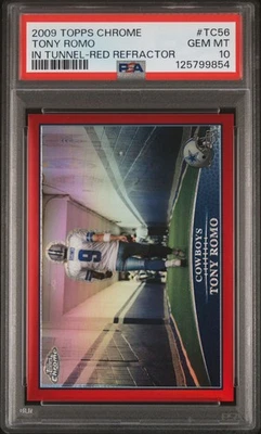 2009 Topps Chrome Tony Romo RED /25 #TC56 Refractor PSA 10  Pop 1 - Image 1 of 3