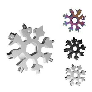 18 In 1 Stainless Tool MultiTool Portable Snowflake Shape Key Chain Lot of 4 PCS - Picture 1 of 5