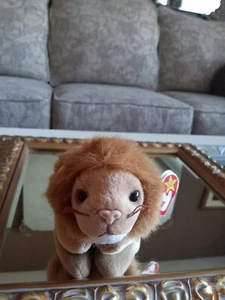Ty Beanie Baby Retired "Roary" the Lion 1996 RARE PVC Pellets! TAG ERRORS! - Picture 1 of 6