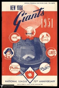 1951 Giants Pirates Polo Grounds Program Scorecard - HOF Willie Mays Rookie - Picture 1 of 3
