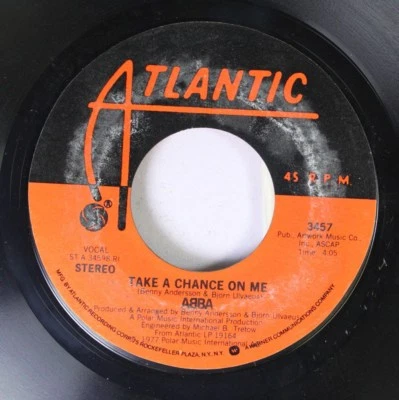Rock 45 Abba - Take A Chance On Me / I'M A Marionette on Atlantic - Image 1 of 2