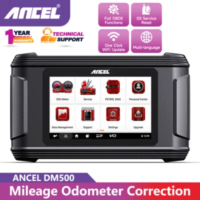 ANCEL DM500 Mileage Adjustment Odometer Correction Car OBD2 Scanner Oil Reset - Image 1 of 4