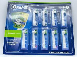 Oral-B Refill Brush Heads, Max Clean, Floss Action, 9 Brush Heads Total