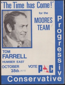 1971 Newfoundland PC Tom Farrell Political Campaign Literature & Photos - Picture 1 of 5