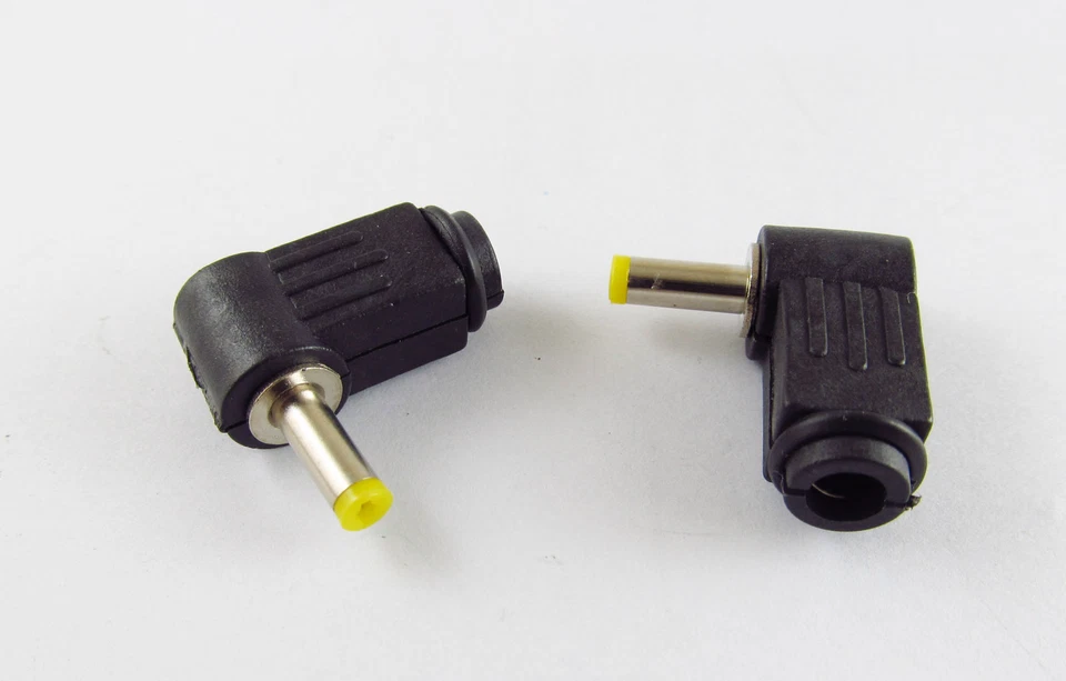 10x 4.0mm x 1.7mm Right Angle DC Power Cable Male Plug Connector Adapter Plastic - Image 1 of 4
