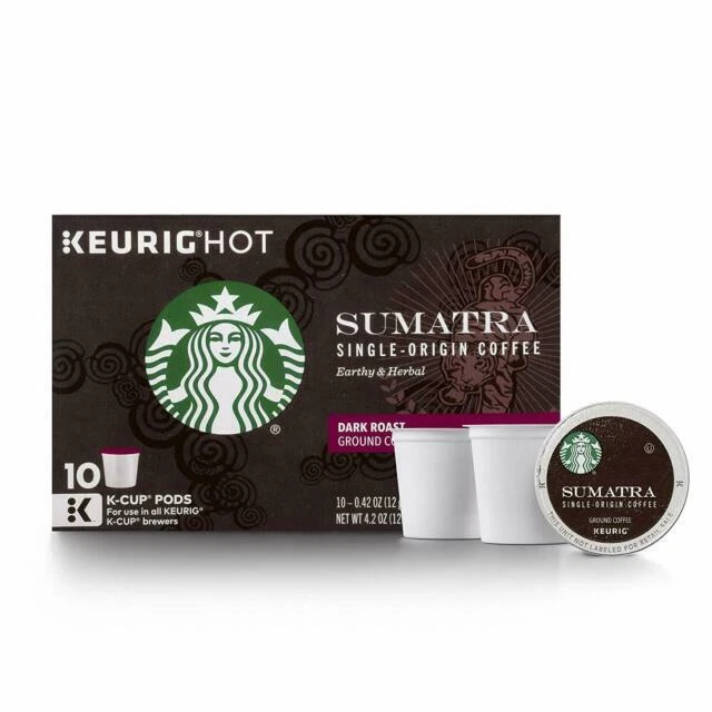 Starbucks Sumatra Dark Roast Single Cup Coffee for Keurig Brewers - 10 Count