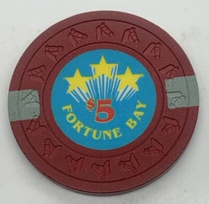 Ficha de casino de $5 - Fortune Bay - Tower MN Minnesota HHR 1992 - Imagen 1 de 4