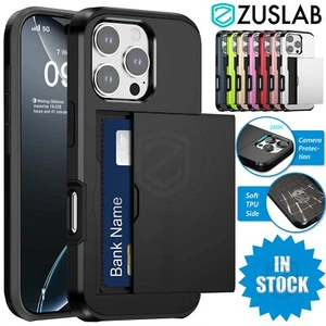 For iPhone 16e 16 15 14 13 12 11 Pro Max Plus Case Wallet Card Holder Shockproof - Picture 1 of 20