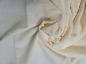 Tapicería de cortinas de algodón tejido gofre marfil vintage 44" de ancho x 2 1/6 yardas de largo - Imagen 1 de 8