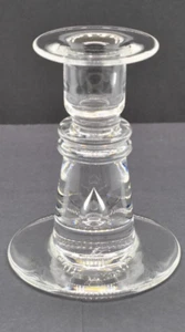 STEUBEN Crystal LOW TEARDROP CANDLESTICK Single Candle Holder SIGNED - Picture 1 of 4