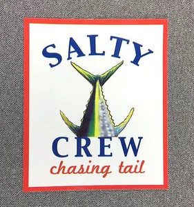 SALTY CREW Aufkleber 4,75 Zoll Jagdschwanz weiß Angeln Abziehbild - Bild 1 von 1