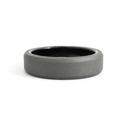 Men's Dark Grey Sandblasted Wedding Band Ring Tungsten Carbide, Size 10, 6 mm - Image 1 of 4