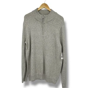 EVEN TIDE Pete Snowheather Textured 1/4 Zip Sweater, XL Color Gray - Picture 1 of 9