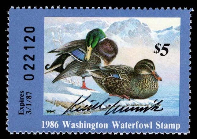 WA1S — 1986 Washington Artist signed duck stamp - Image 1 of 1