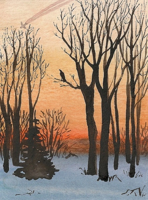 IMPRESIÓN EN MINIATURA CASA DE MUÑECAS 1,5x2 de pintura ryta escala 1:12 Arte de Navidad Invierno Foto 1 de 1