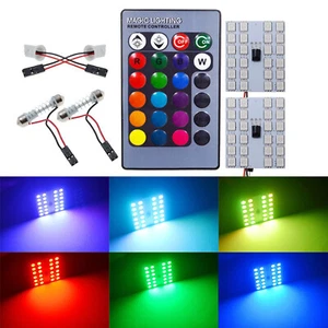 2x RGB Multi-Color 24 LED Panel Car Interior Dome Map Accent Light 194 for Honda - Bild 1 von 8