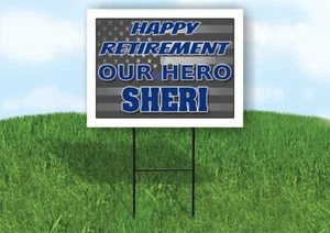 Sheri Polizei Ruhestand 18 Zoll x 24 Zoll Hofschild Straßenschild mit Ständer - Bild 1 von 4