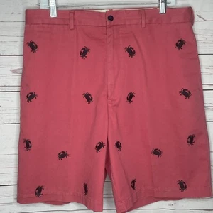 Daniel Cremieux Shorts Mens 34 Nantucket Red w/ Crabs Nautical Flat Front - Picture 1 of 13