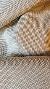 TAUPE CREAM MINI CHEVRON WOVEN REMNANT OUTDOOR FABRIC - Picture 1 of 3