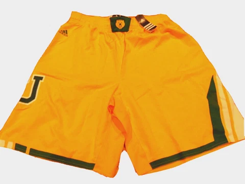 ADIDAS AUTHENTIC NCAA BAYLOR BEARS YELLOW BASKETBALL GAME SHORTS 3XL+2" Cover