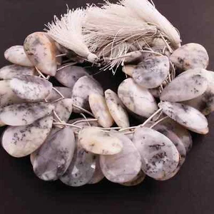 1 Strand Dendrite opal Faceted Pear Briolettes -Pear Shape Briolettes - 20mm - Picture 1 of 3