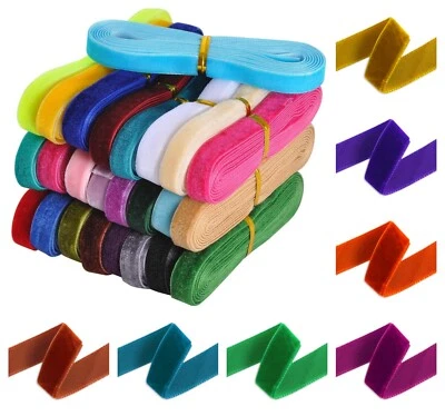 Premium Quality VELVET Ribbon 10mm / 25mm & 50mm Wedding Christmas Crafts UK - Image 1 of 2