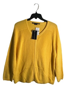 Ralph Lauren Sport Mujer’s XL 100% Algodón Amarillo Tejido Cremallera Bolsillo Canguro Nuevo con Etiquetas Foto 1 de 4