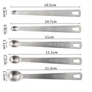 5*/ Set Stainless Steel Mini Measuring Spoons For Baking Seasoning Kitchen Tool - Picture 1 of 23