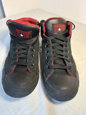 Converse Chuck Taylor's Black/Red High Top Sneakers - Size M6.5 W8.5 - Image 1 of 4