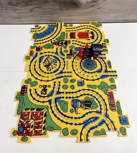 Puzzle Track Set Wind Up Blue Train Puzzle Track Pieces Working Set Of 6 Vintage - Picture 1 of 11