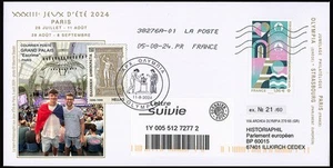 FDC (T1) Paris Grand Palais France - Olympia Greece "OLYMPIC GAMES 2024 Fencing - Picture 1 of 1