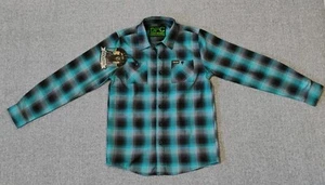 Dixon DFC Youth LG Division Boys Plaid Flannel Button Down Long Sleeve NWT - Picture 1 of 5