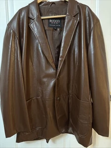Vintage Botany 500 Men's 3X  Brown Jacket Leather Look Classic - Picture 1 of 12
