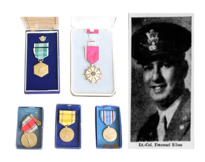 Medallas de Oficial del Ejército de los Estados Unidos de la Segunda Guerra Mundial Legión al Mérito - Operación Apoyada del Día D - Imagen 1 de 4