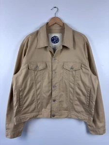 Herren hübsche grüne Denim Trucker Jacke beige Größe XXL - Bild 1 von 9