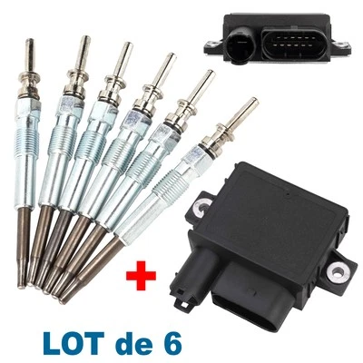 6 Bougies + Relais de Préchauffage Pour BMW 325d 330d 530d 535d 730d X5 X6 - Imagen 1 de 4
