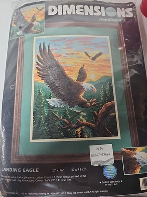 Dimensions Landing Bald Eagle 12×16 Needlepoint Embroidery Kit New Sealed - Image 1 of 4