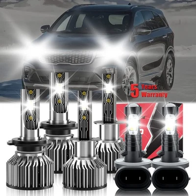 6 piezas faros LED + bombilla antiniebla haz alto/bajo para Kia Sorento 2003-2005 2006 Foto 1 de 4