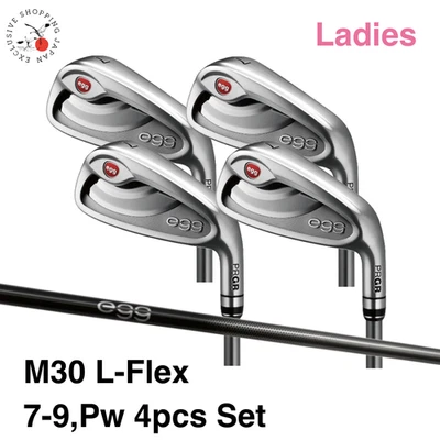 PRGR Golf Ladies New Egg Iron Wedge Set 7-9,Pw 4pcs Graphite Shaft M30 L-Flex RH - Image 1 of 4