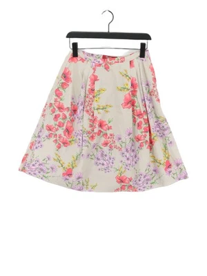 Falda midi para mujer Max Mara UK 10 tostada floral 100 % algodón línea A Foto 1 de 4