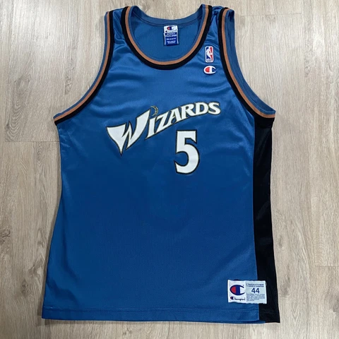 Champion Juwan Howard Jersey Washington Wizards NBA Blue Size 44 Large Cover