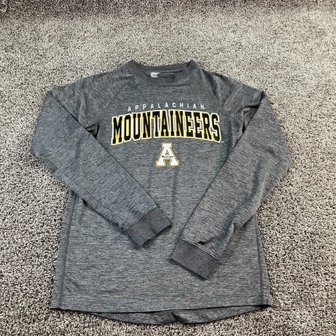 Appalachian State Mountaineers Shirt Adult Small Gray Long Sleeve NCAA Mens Cover