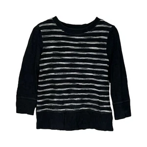 Lou & Grey Baumwolle gestreift Langarm Pullover Sweatshirt Oberteil schwarz Damen Small - Bild 1 von 6