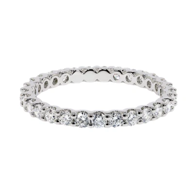Lab Created Round Cut Diamond Band 2.50 Ct Women Engagement 18k White Gold - Image 1 of 4
