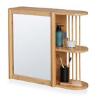 wandrek met spiegel - hangend badkamerrek bamboe - spiegelkast met planken - wc