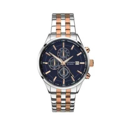 Sekonda Velocity Mens Watch Chronograph Tow Tone Rose Bracelet 1107 - Image 1 of 4
