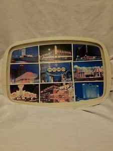 Vintage 1970s RENO Souvenir TIN TRAY "Biggest Little City in the World" - Picture 1 of 4