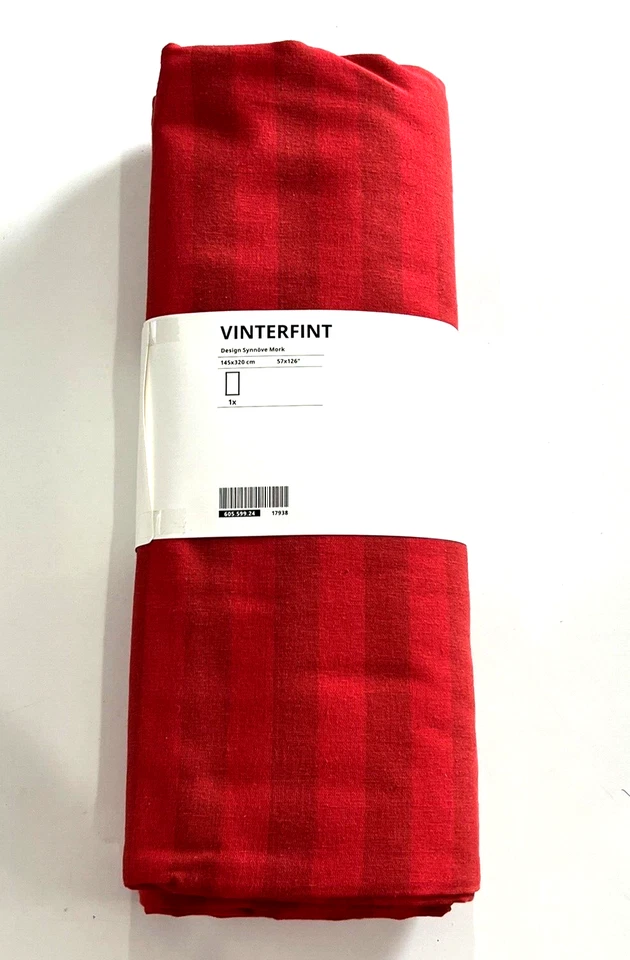 IKEA VINTERFINT Tablecloth Stripe Pattern Red 57"x126 " (605.599.24)